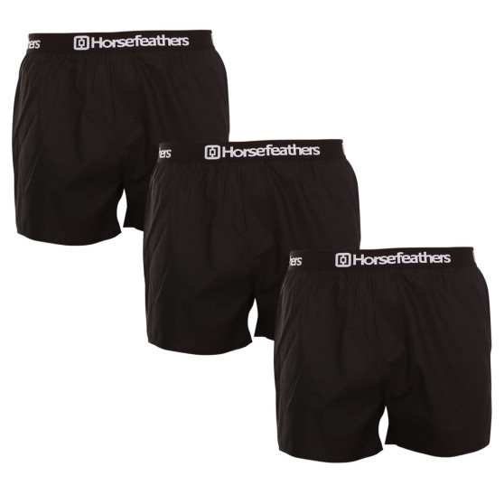 3PACK Boxershorts til mænd Horsefeathers Frazier sort (AM096A)