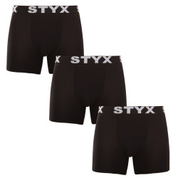 3PACK Boxershorts til mænd Styx lang sport gummi sort (3U960)