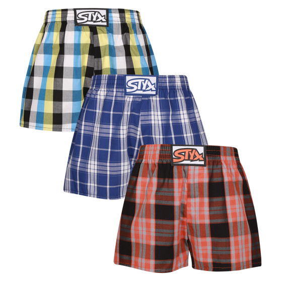 3PACK Børneshorts Styx klassisk elastik flerfarvet (3J102426)