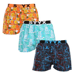 3PACK Boxershorts til mænd Styx art sports gummi flerfarvet (3B16347)