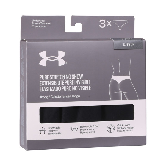 3PACK G-streng til kvinder Under Armour sort (1383893 001)