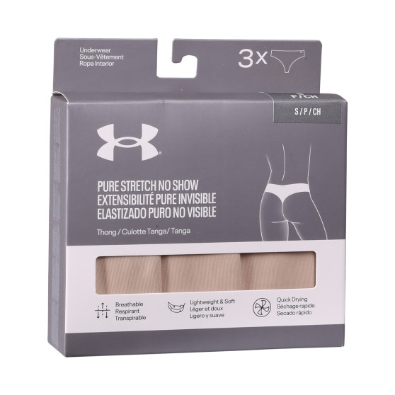 3PACK G-streng til kvinder Under Armour beige (1383893 500)