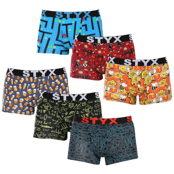 6PACK Boxershorts til mænd Styx art sports gummi flerfarvet (6G12697124/2)