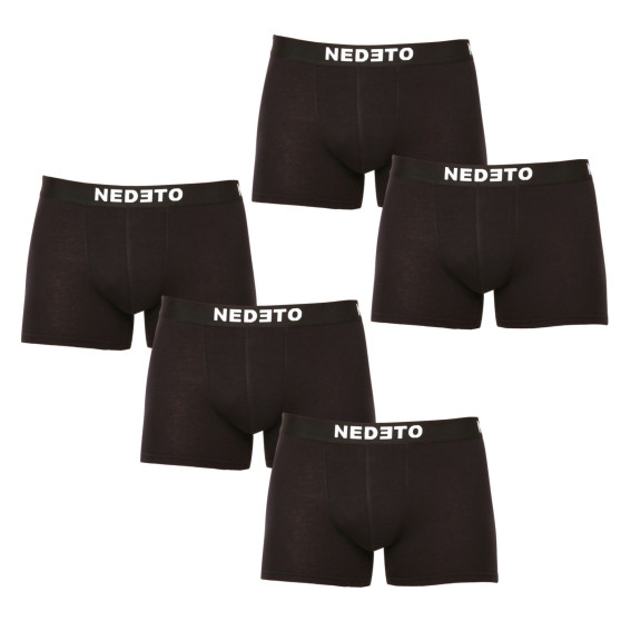 5PACK Boxershorts til mænd Nedeto sort (5NDTB001-brand)