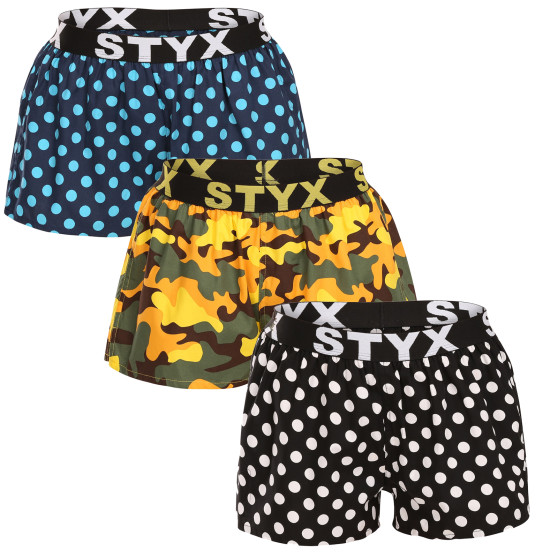 3PACK Dameshorts Styx art sports gummi flerfarvet (3T15901)