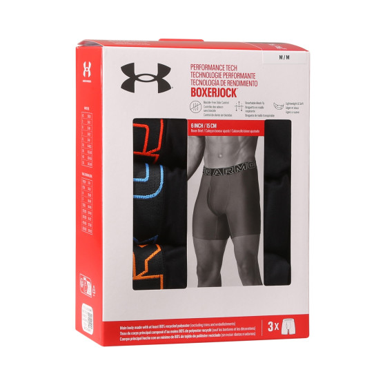 3PACK Boxershorts til mænd Under Armour sort (1383878 002)