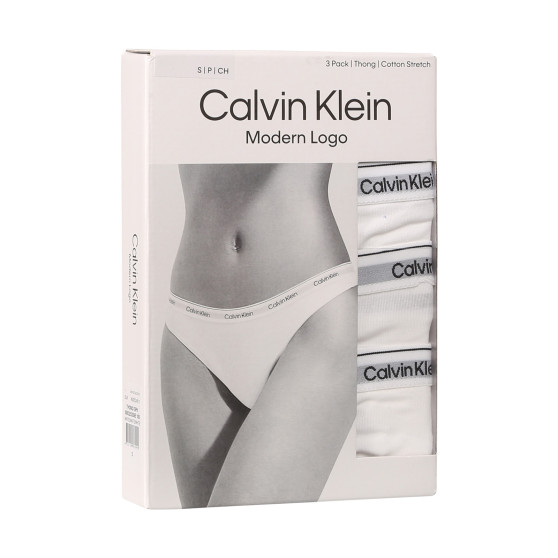 3PACK G-streng til kvinder Calvin Klein hvid (QD5209E-100)