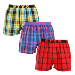 3PACK Boxershorts til mænd Styx sport elastik flerfarvet (3B103133)