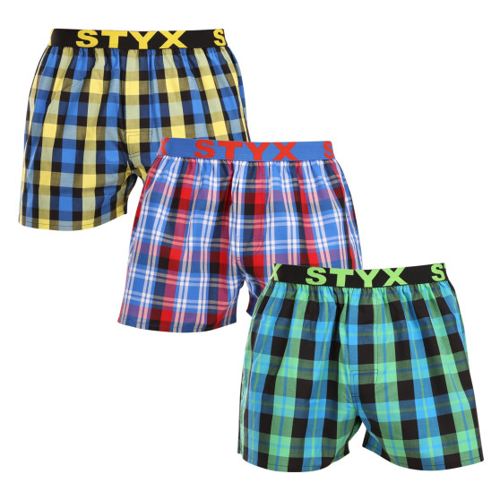 3PACK Boxershorts til mænd Styx sport elastik flerfarvet (3B103739)