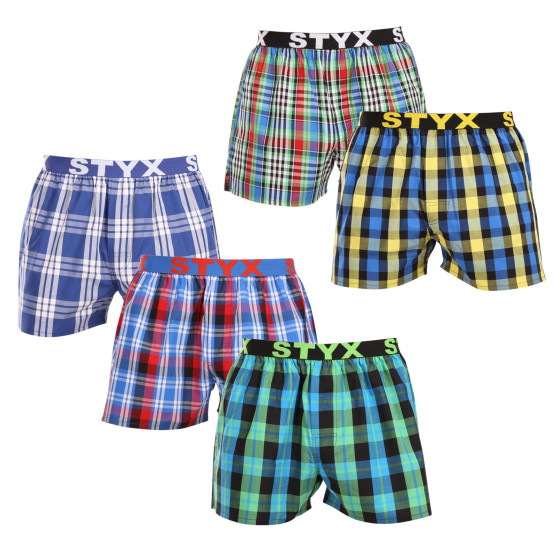 5PACK Boxershorts til mænd Styx sport elastik flerfarvet (5B103640)