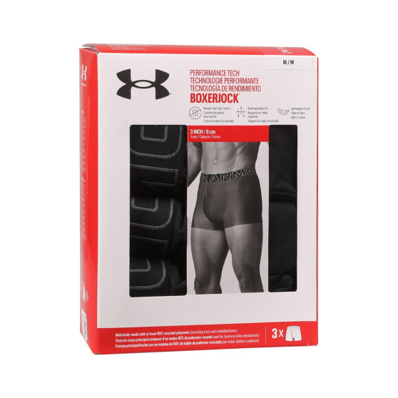 3PACK Boxershorts til mænd Under Armour sort (1383882 001)