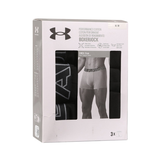 3PACK Boxershorts til mænd Under Armour sort (1383891 001)