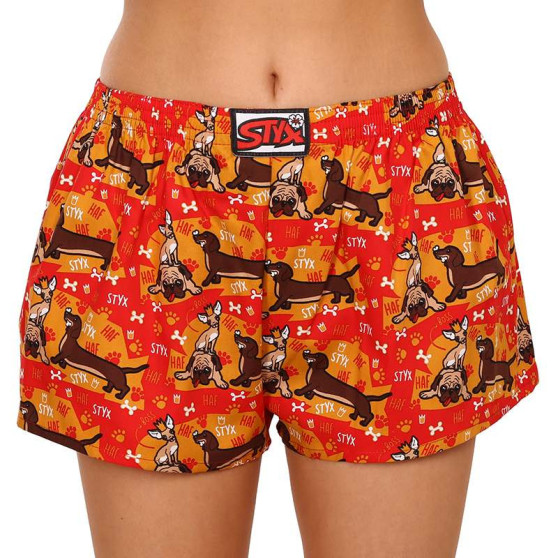 3PACK Dameshorts Styx art klassisk gummi flerfarvet (3K14744)