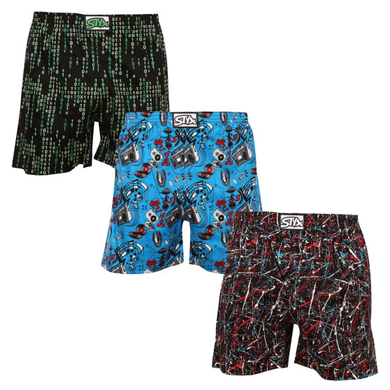 3PACK Soveshorts til mænd Styx flerfarvet (3DTP11283)