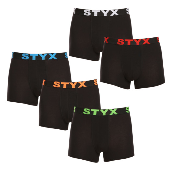 5PACK Boxershorts til mænd Styx sport gummi sort (5G9602)