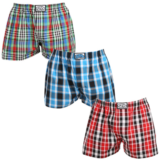 3PACK Boxershorts til mænd Styx klassisk gummi overstørrelse flerfarvet (3E103436)