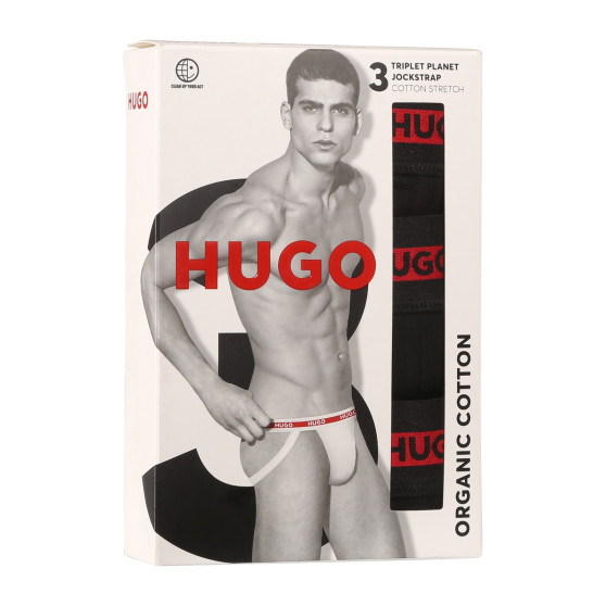 3PACK Jockstraps til mænd HUGO sort (50517882 001)