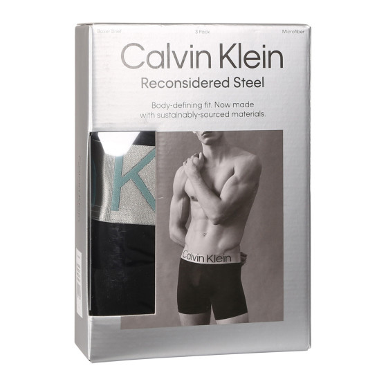 3PACK Boxershorts til mænd Calvin Klein sort (NB3075A-QTE)