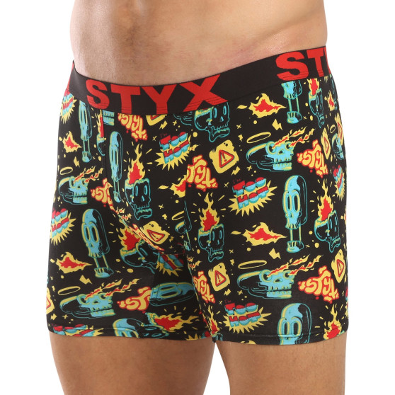 Styx Boxershorts til mænd, lange kunstsportsshorts, gummibukser (UN1458)