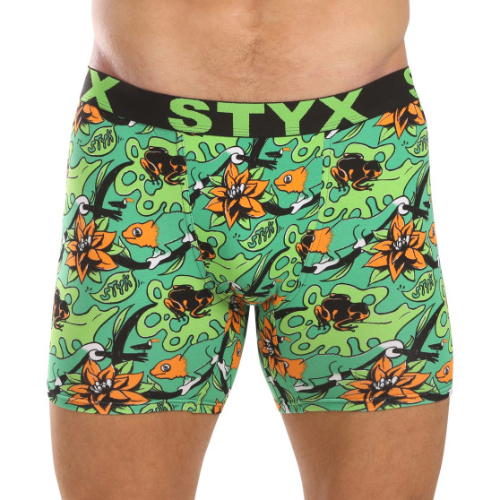 Styx Boxershorts til mænd, lange, kunst, sport, gummi, tropisk (UN1557)