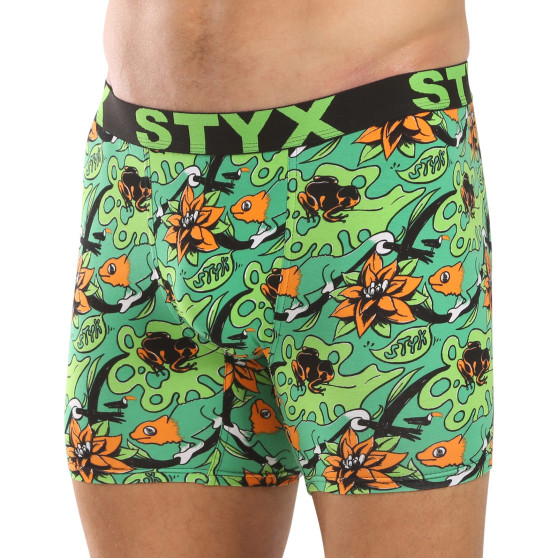 Styx Boxershorts til mænd, lange, kunst, sport, gummi, tropisk (UN1557)