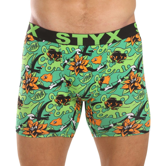 3PACK Boxershorts til mænd Styx lang kunst sport gummi flerfarvet (3UN15780)