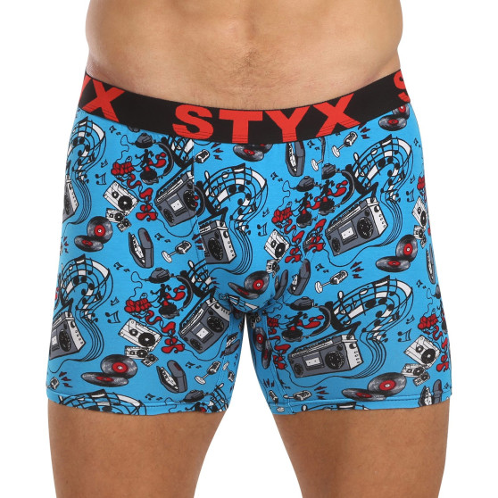 3PACK Boxershorts til mænd Styx lang kunst sport gummi flerfarvet (3UN15780)