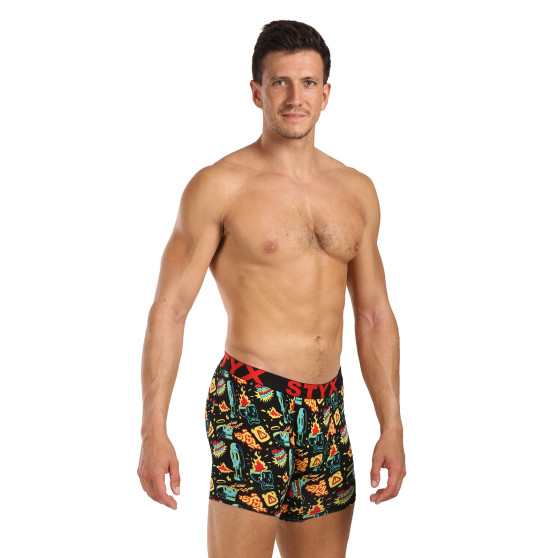 Styx Boxershorts til mænd, lange kunstsportsshorts, gummibukser (UN1458)