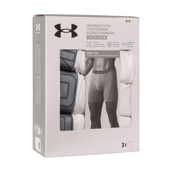 3PACK Boxershorts til mænd Under Armour hvid (1383889 100)