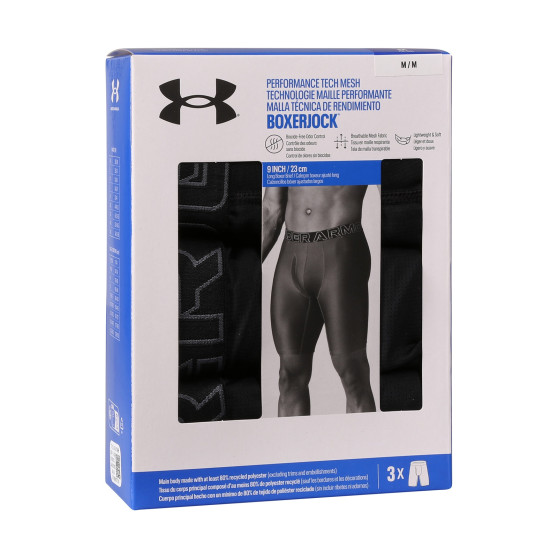 3PACK Boxershorts til mænd Under Armour sort (1383886 001)