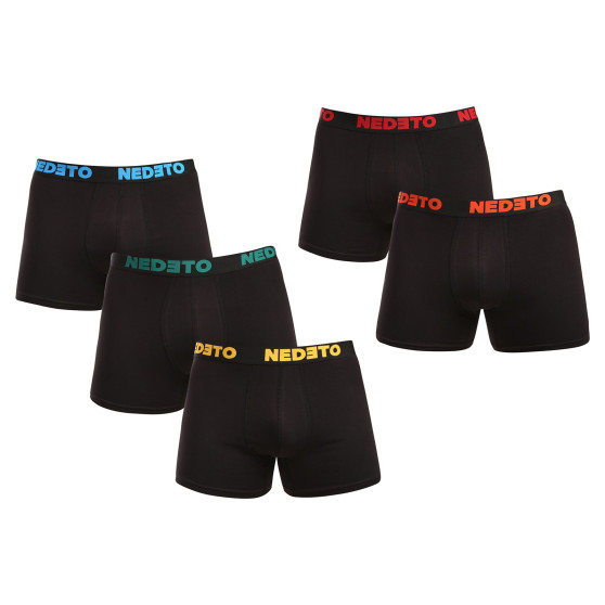 5PACK Boxershorts til mænd Nedeto sort (5NB003)