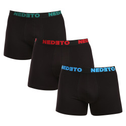 3PACK Boxershorts til mænd Nedeto sort (3NB003b)