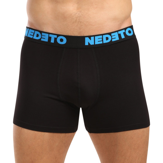 3PACK Boxershorts til mænd Nedeto sort (3NB003b)