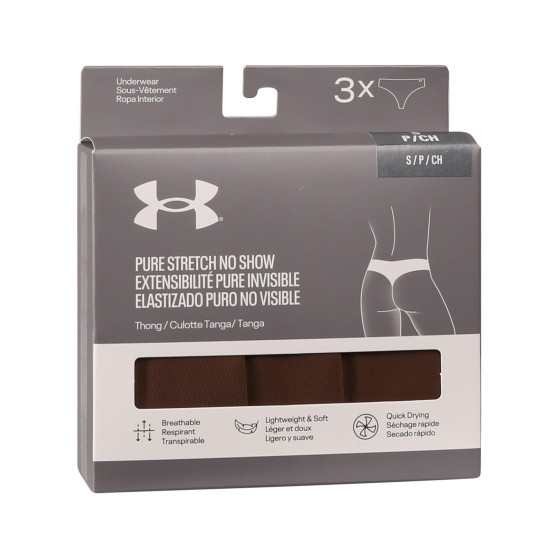 3PACK G-streng til kvinder Under Armour brun (1383893 625)