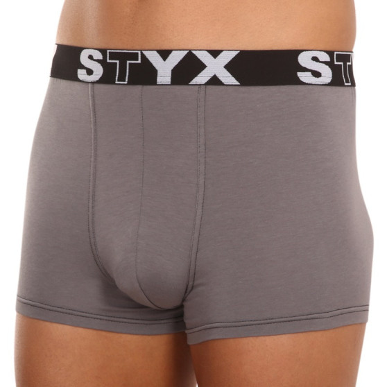 3PACK Boxershorts til mænd Styx sport gummi overstørrelse mørkegrå (R10636363)