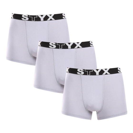 3PACK Boxershorts til mænd Styx sport gummi grå (G10676767)