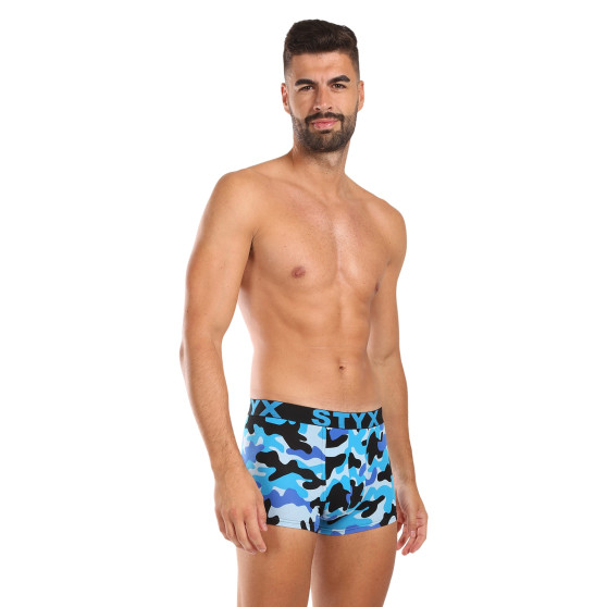 Styx Boxershorts til mænd kunst sport gummi camouflage blå (G1850)