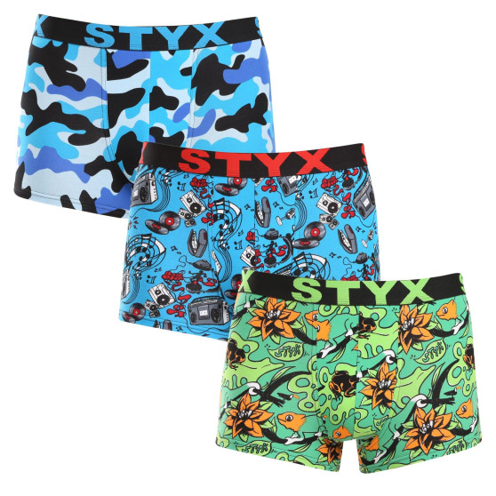 3PACK Boxershorts til mænd Styx art sports gummi flerfarvet (3G15780)