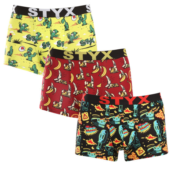 3PACK Boxershorts til mænd Styx art sports gummi flerfarvet (3G13198)